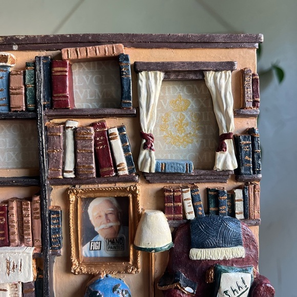 3D Library Scene Picture Frame Book Nook Decor with Chair, Globe & Bookshelves - Picture 6 of 9